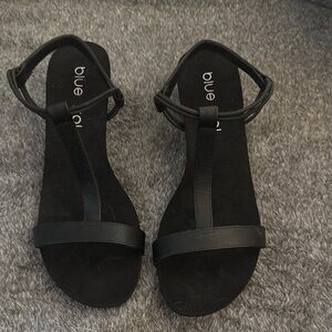 Stylish Black Sandals Blue Sol